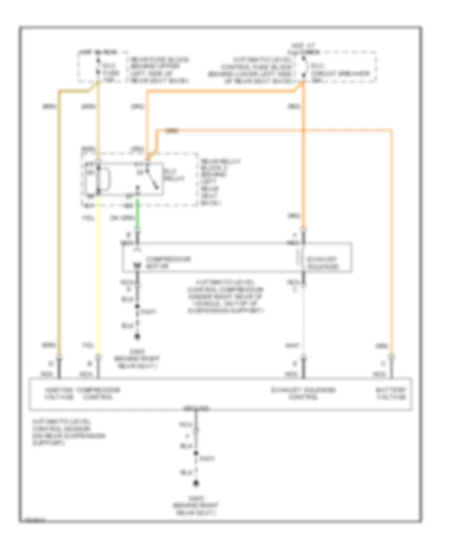 Electronic Level Control Wiring Diagram, without Electronic Air Suspension for Cadillac Eldorado ECS 2002