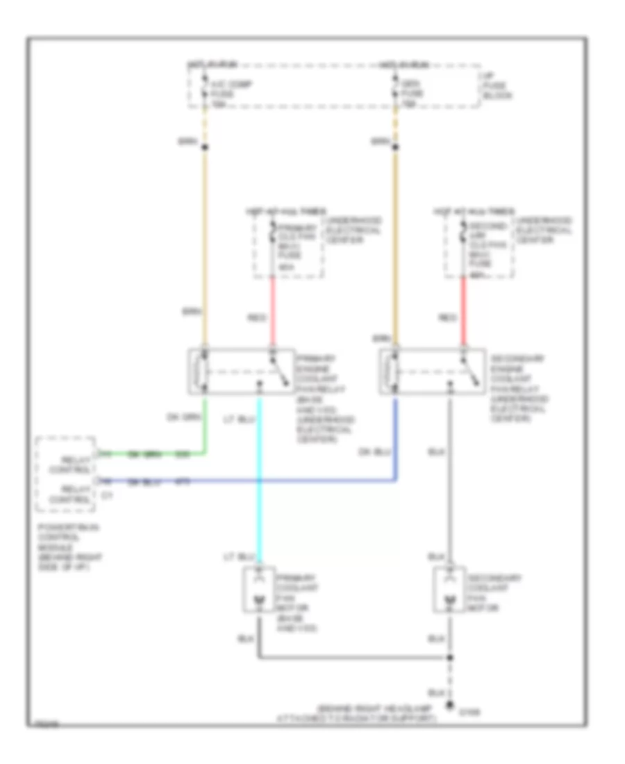Cooling Fan Wiring Diagram for Cadillac Fleetwood Brougham 1996