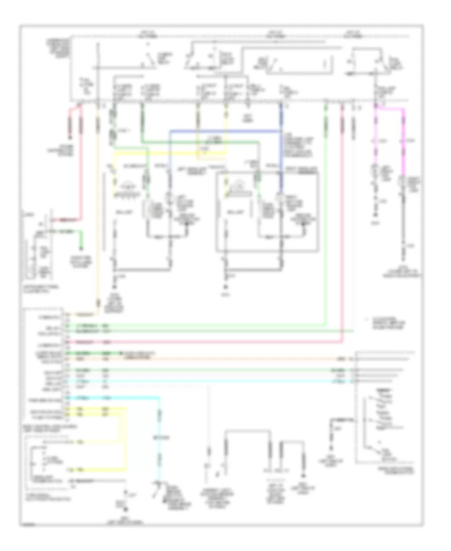 Headlights Wiring Diagram, without Low Beam LED Headlamps for Cadillac Escalade Platinum 2014