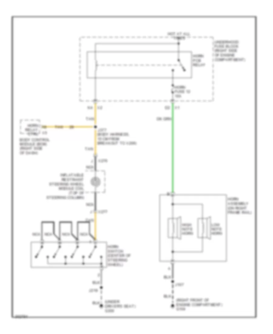 Horn Wiring Diagram for Cadillac DTS 2011