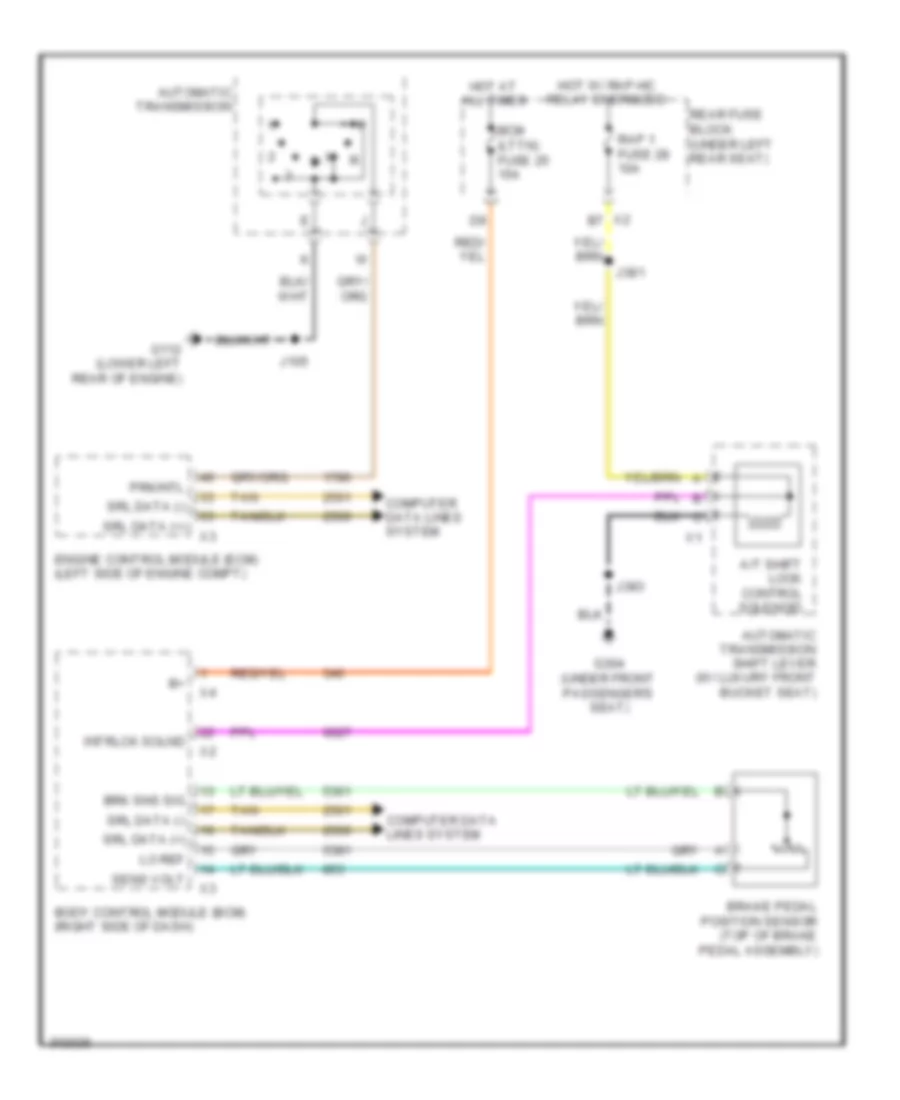 Shift Interlock Wiring Diagram for Cadillac DTS 2011