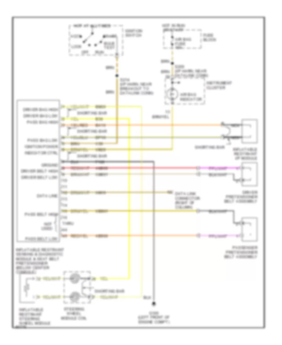 Supplemental Restraint Wiring Diagram for Cadillac Catera 1997
