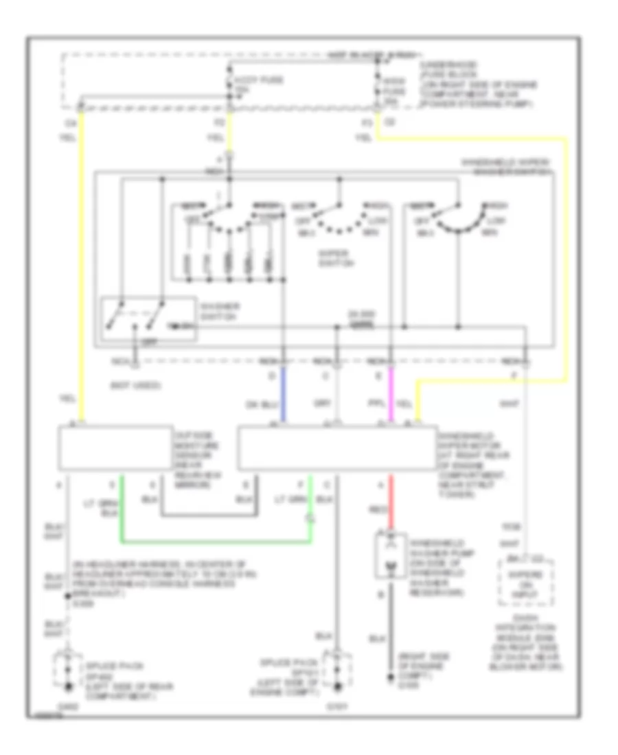 Wiper Washer Wiring Diagram for Cadillac Seville SLS 2002