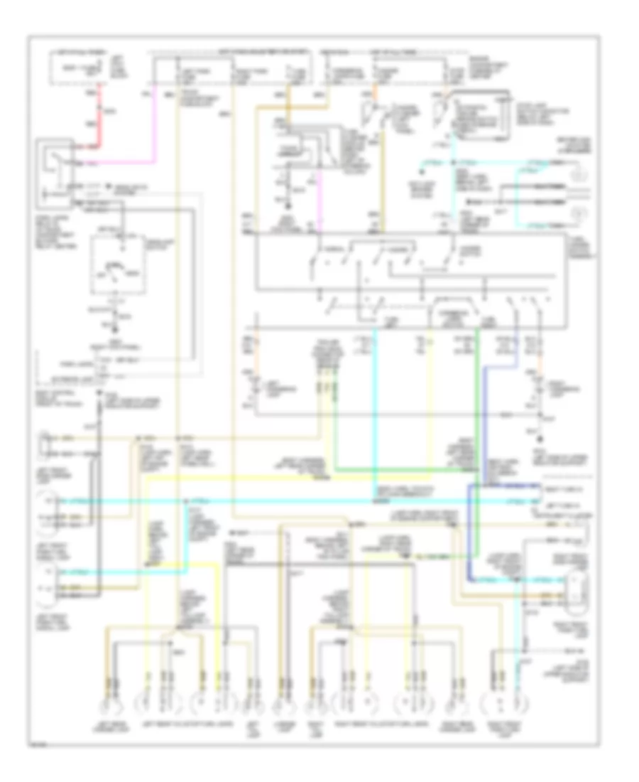 Exterior Lamps Wiring Diagram for Cadillac DeVille 1997