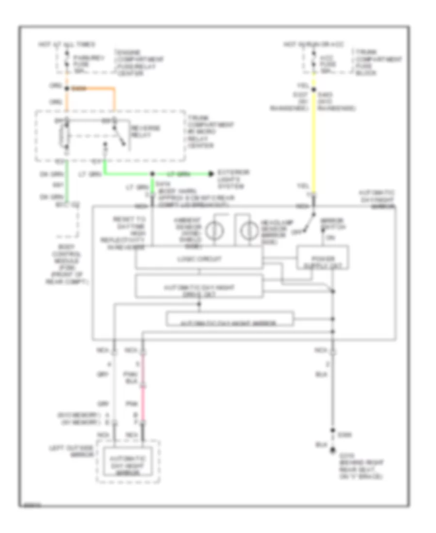 Electrochromic Mirror Wiring Diagram for Cadillac DeVille 1997