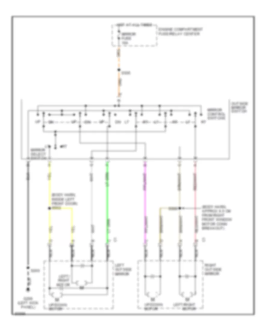 Power Mirrors Wiring Diagram for Cadillac DeVille 1997