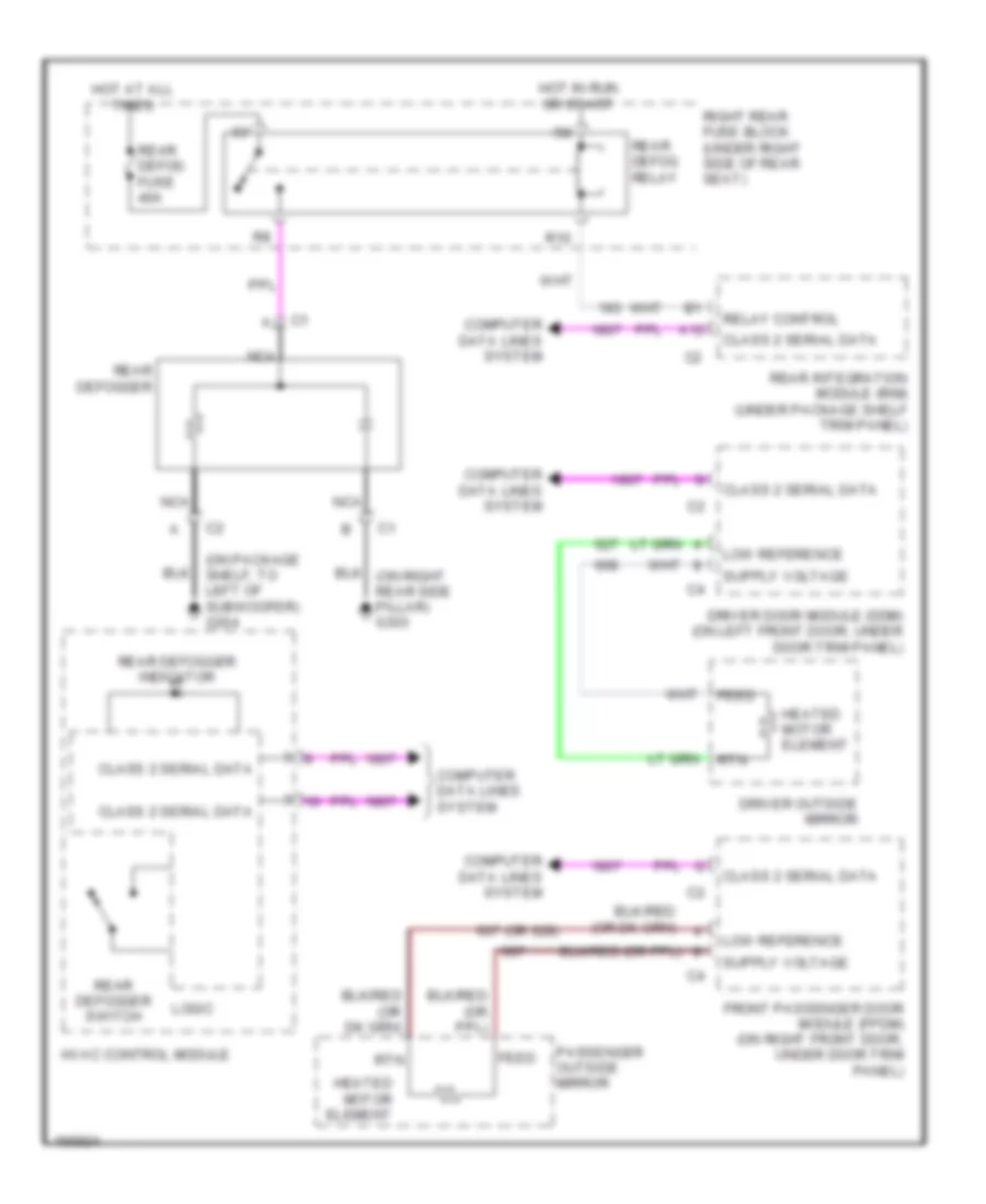 Defoggers Wiring Diagram for Cadillac CTS 2003