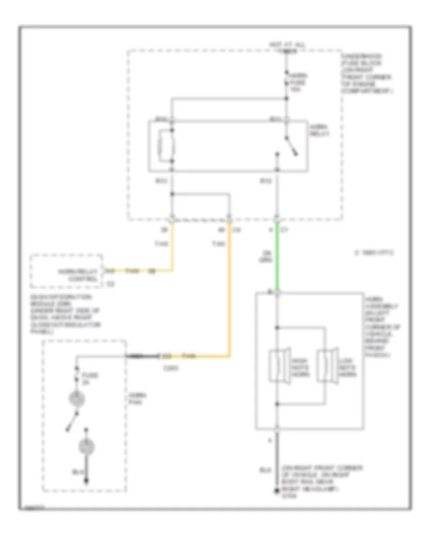 Horn Wiring Diagram for Cadillac CTS 2003