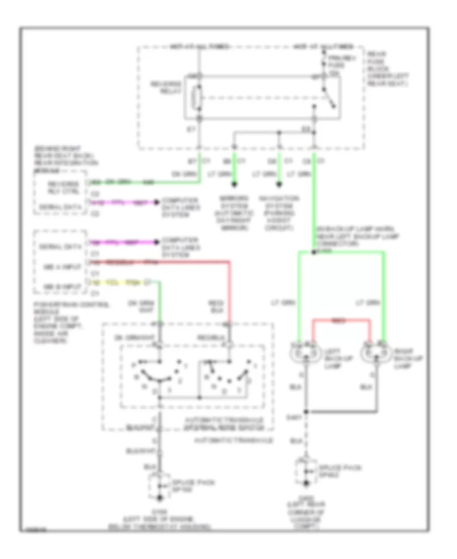 Back up Lamps Wiring Diagram for Cadillac DeVille 2003