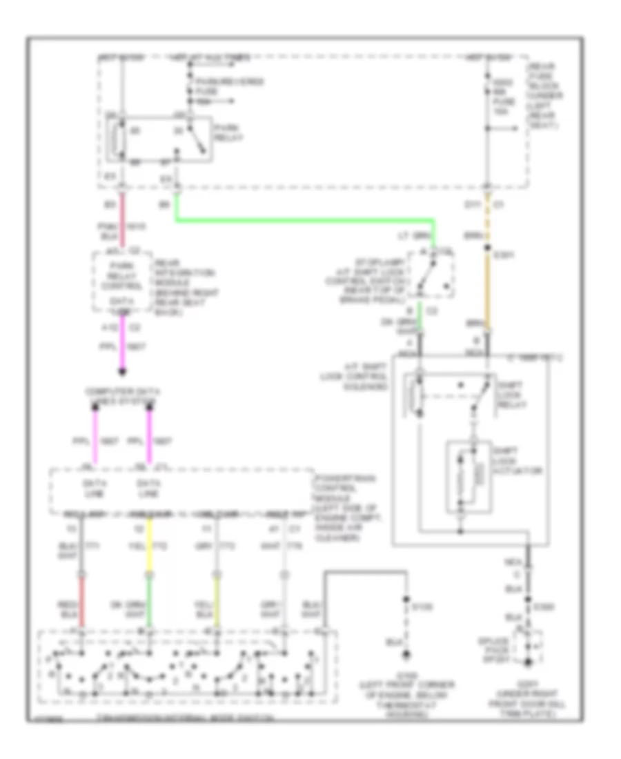 Shift Interlock Wiring Diagram, with Console Shift for Cadillac DeVille 2003