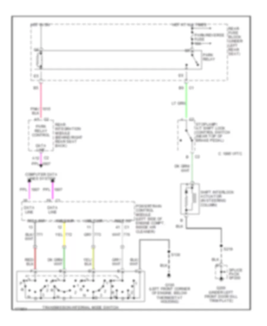 Shift Interlock Wiring Diagram, with Column Shift for Cadillac DeVille DHS 2003