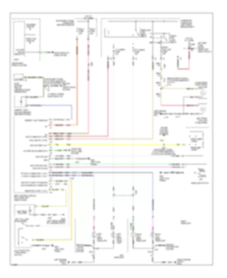 Headlamps Wiring Diagram, without High Intensity Discharge for Cadillac SRX Performance 2014
