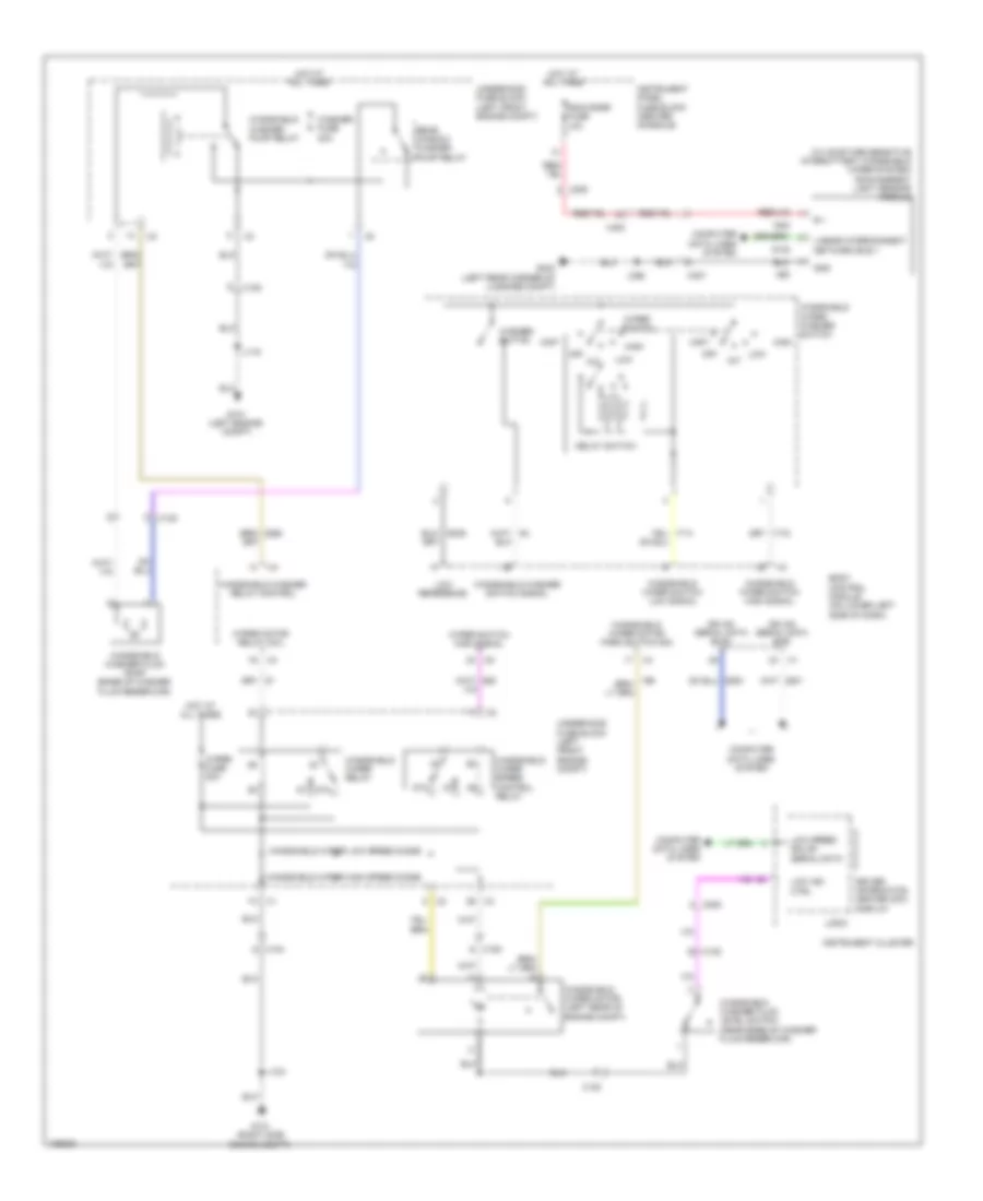 Электросхема передних стеклоочистителей дворников и омывателя лобового стекла для Cadillac SRX Performance 2014