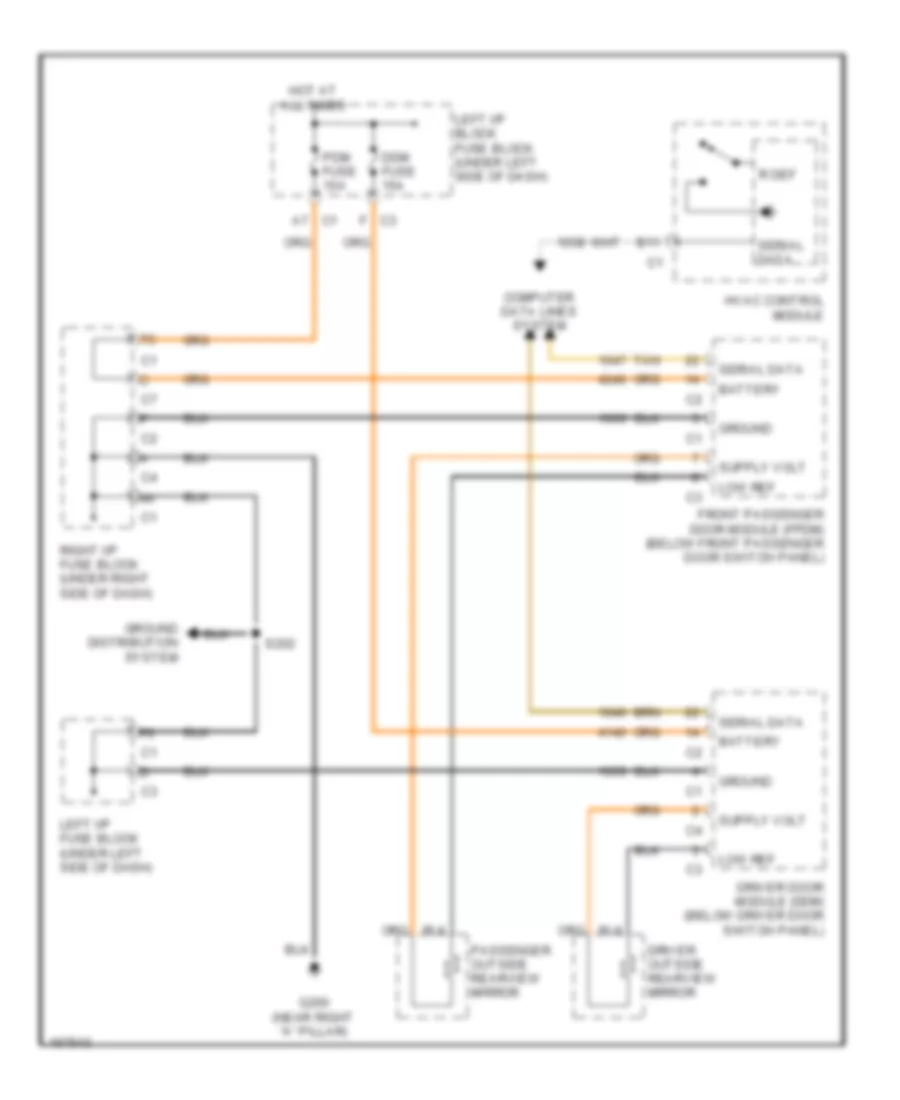 Heated Mirrors Wiring Diagram for Cadillac Escalade 2003