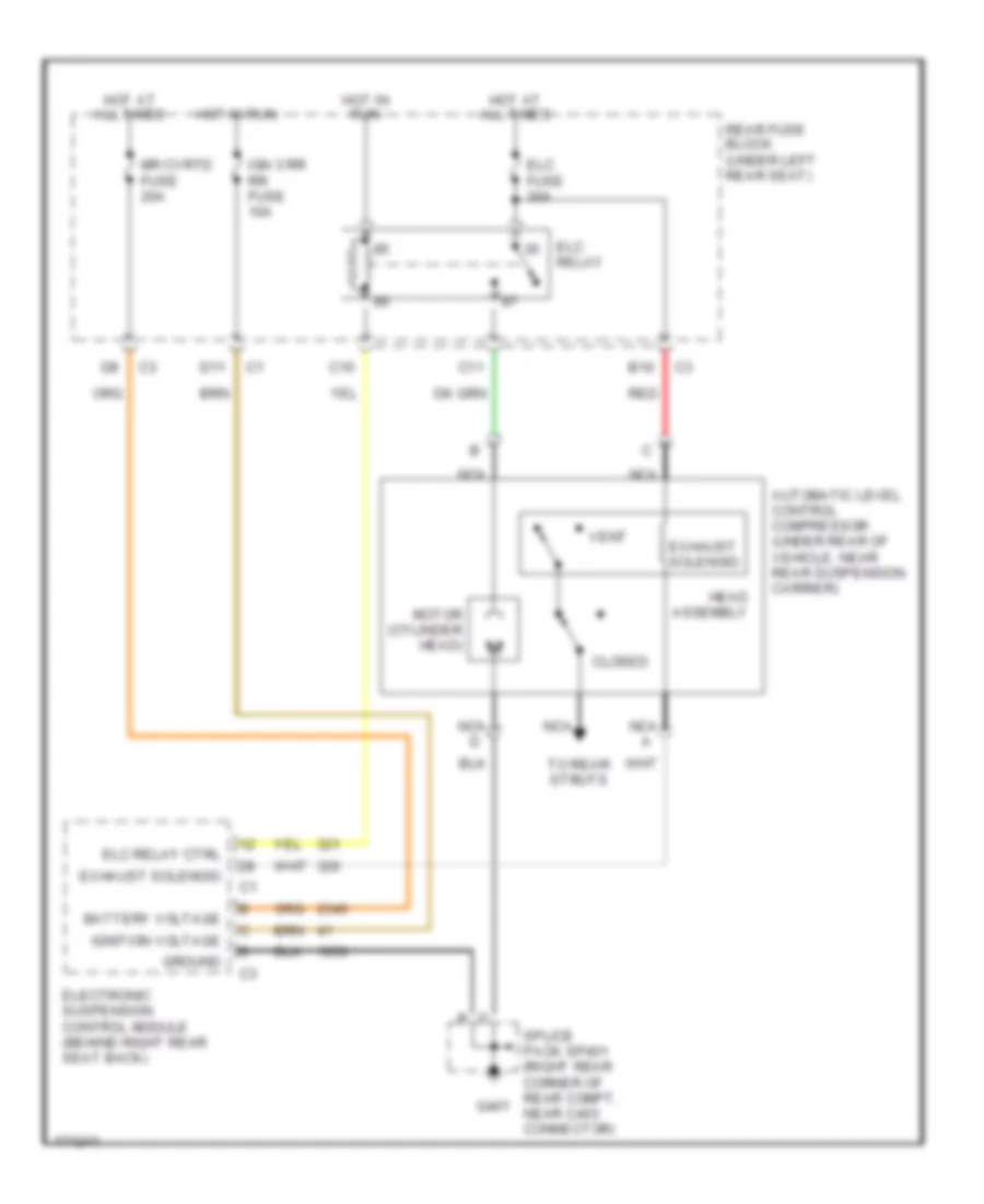 Electronic Level Control Wiring Diagram, with Electronic Air Suspension for Cadillac Seville SLS 2003