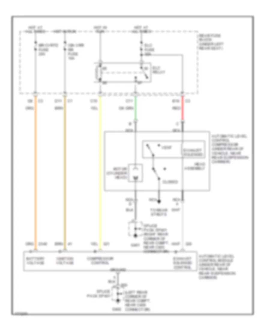 Electronic Level Control Wiring Diagram, without Electronic Air Suspension for Cadillac Seville SLS 2003