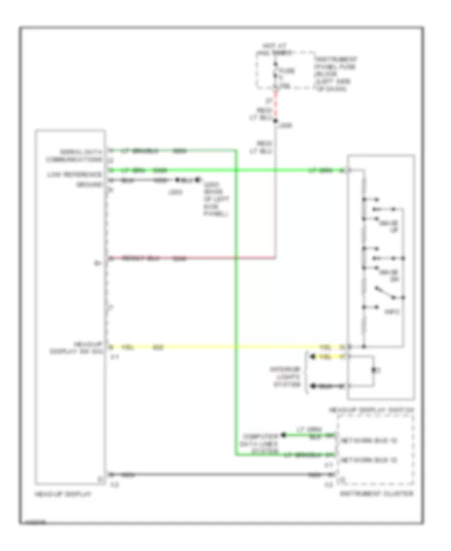 Head Up Display Wiring Diagram for Cadillac XTS 2014