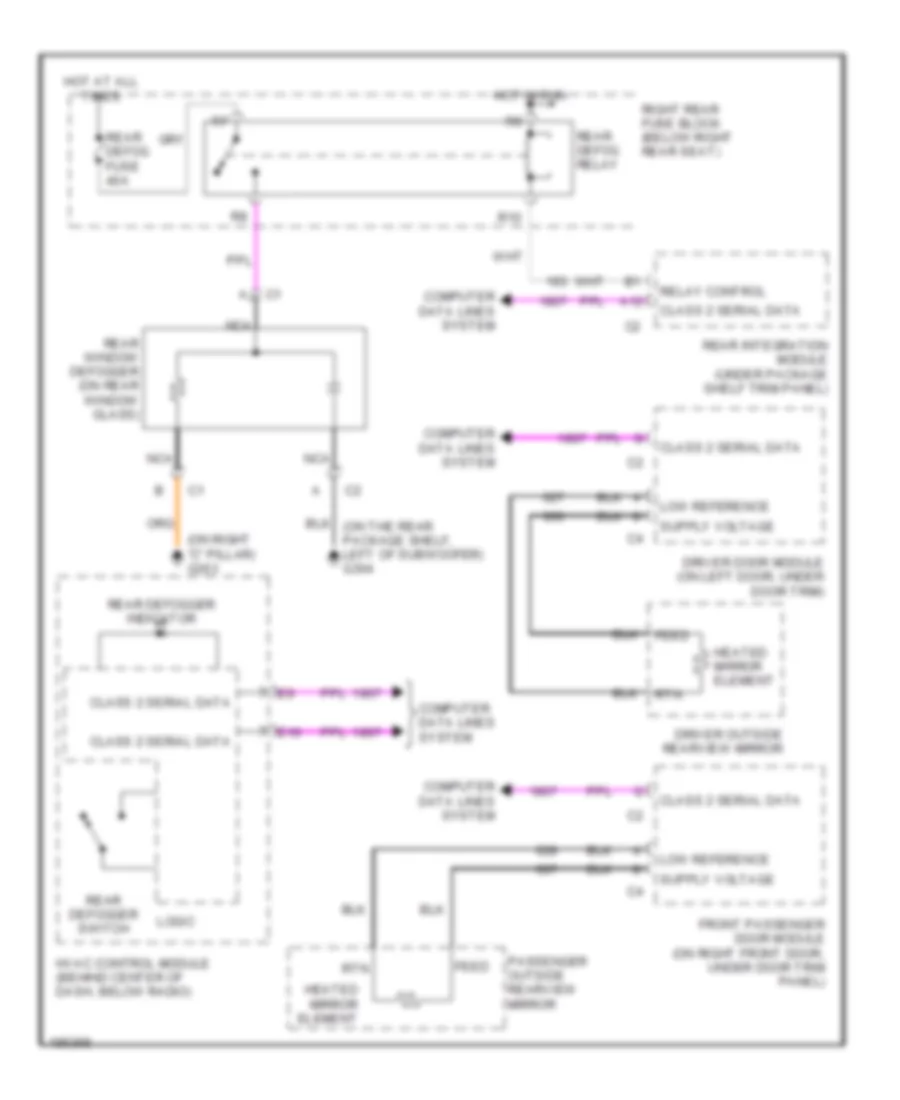 Defoggers Wiring Diagram for Cadillac CTS 2004