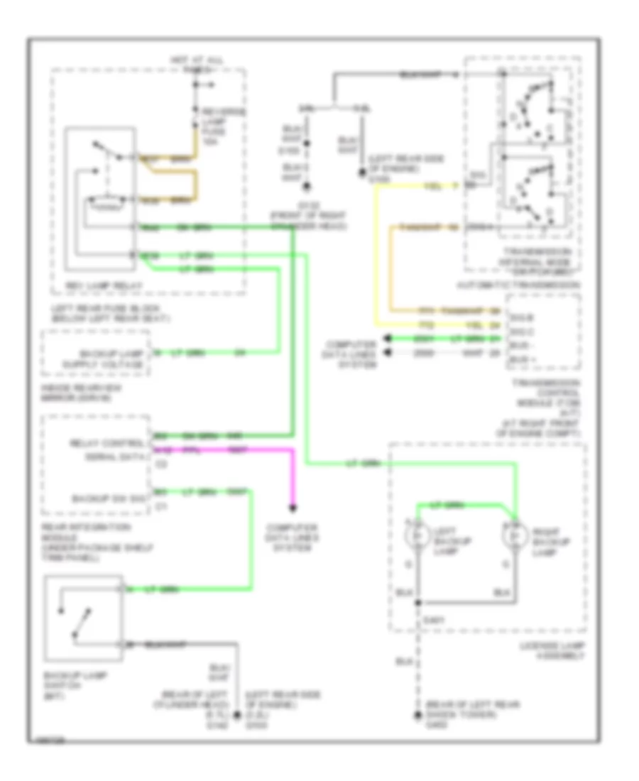 Back up Lamps Wiring Diagram for Cadillac CTS 2004
