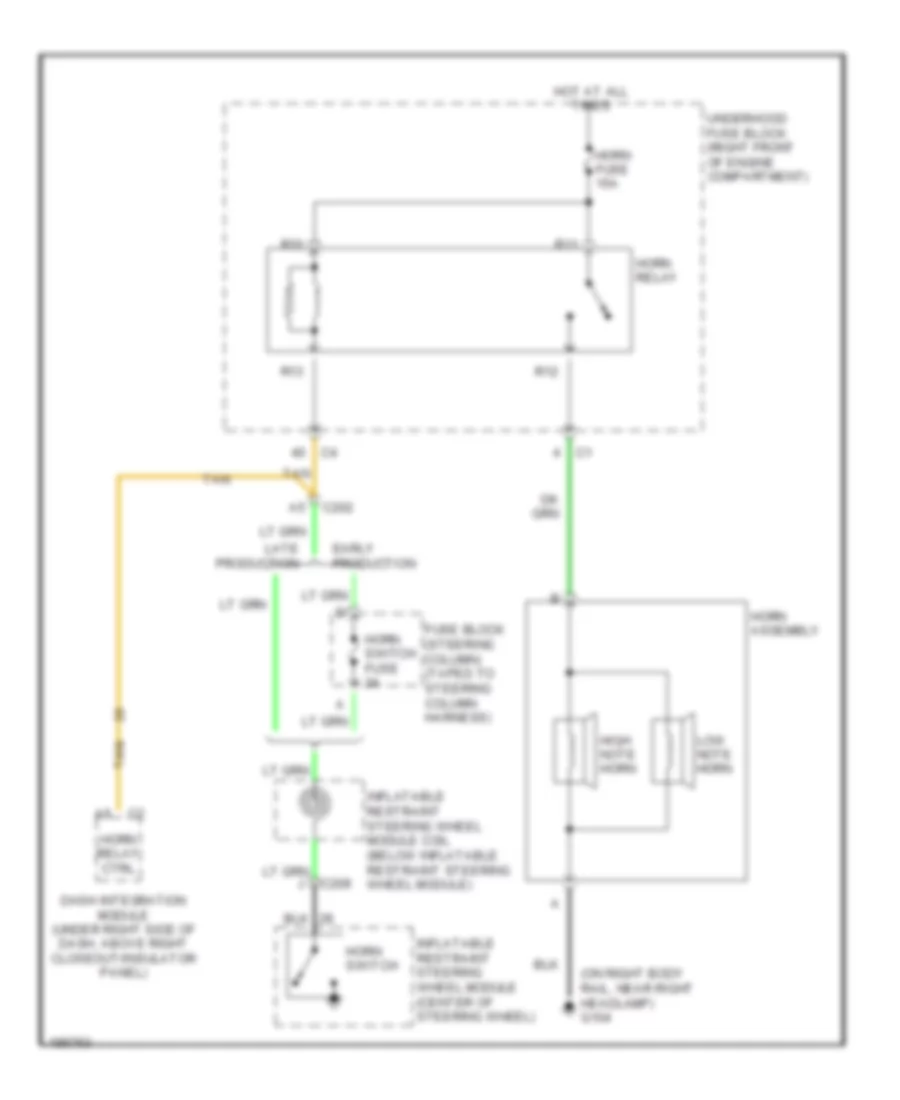 Horn Wiring Diagram for Cadillac CTS 2004