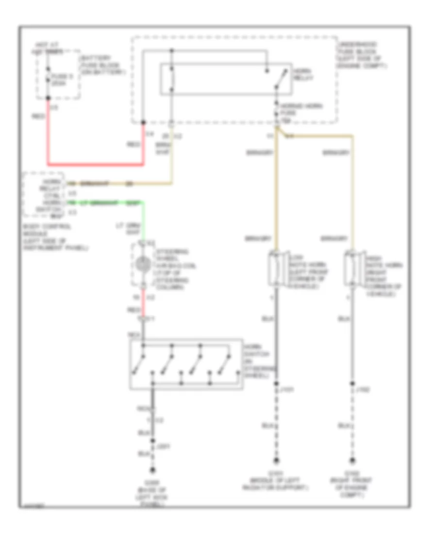 Horn Wiring Diagram for Cadillac XTS Livery 2014