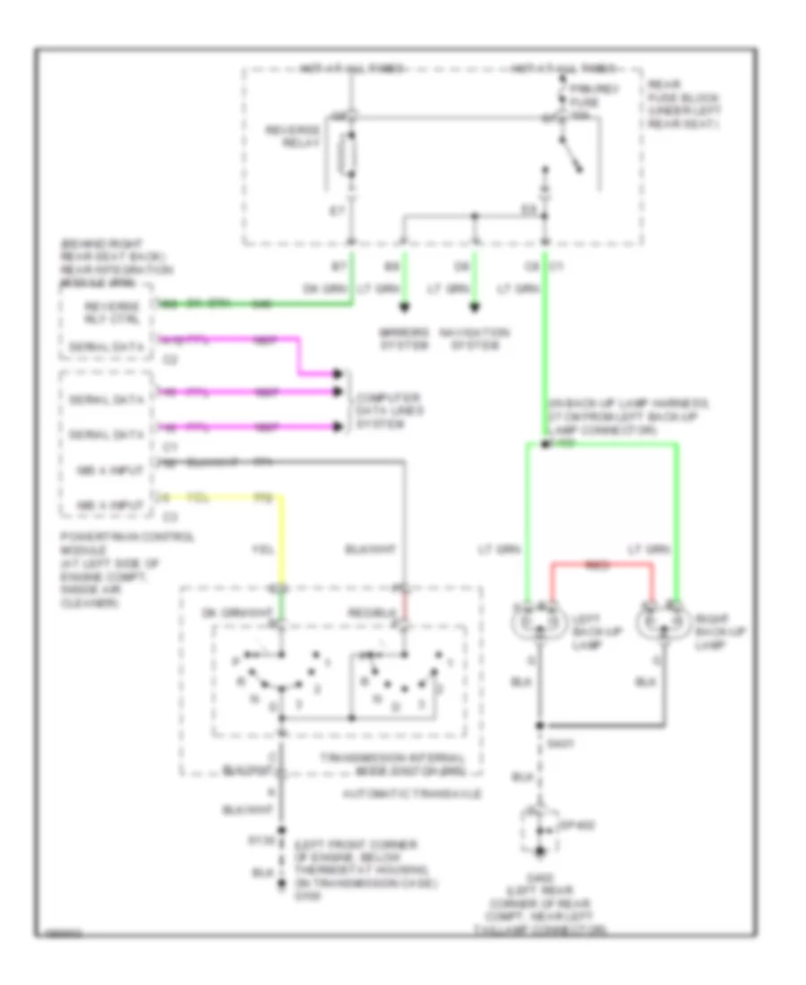 Back up Lamps Wiring Diagram for Cadillac DeVille 2004