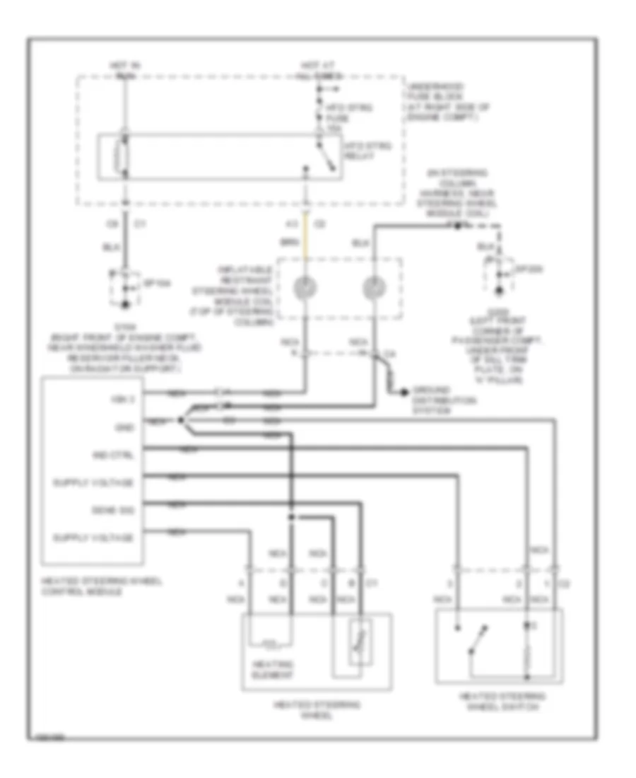 Heated Steering Wheel Wiring Diagram for Cadillac DeVille 2004