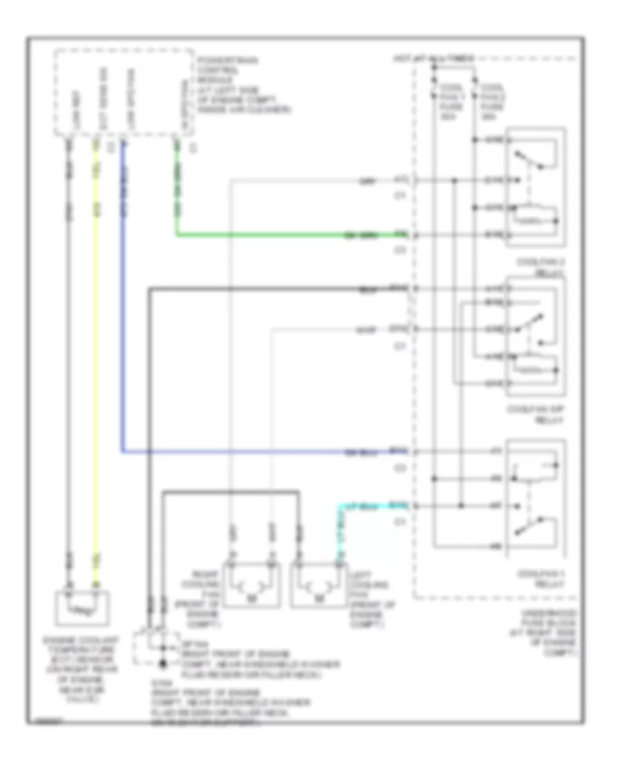 Cooling Fan Wiring Diagram for Cadillac DeVille DHS 2004