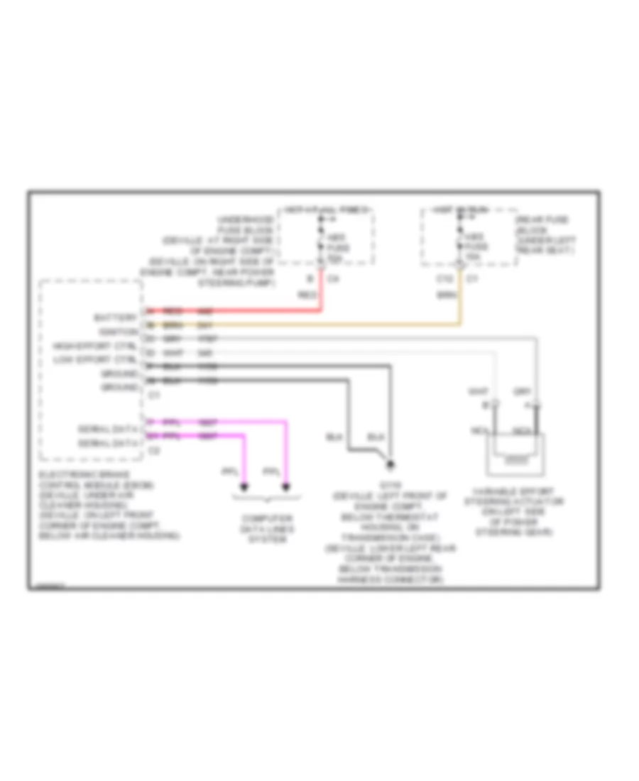 Electronic Power Steering Wiring Diagram for Cadillac DeVille DTS 2004