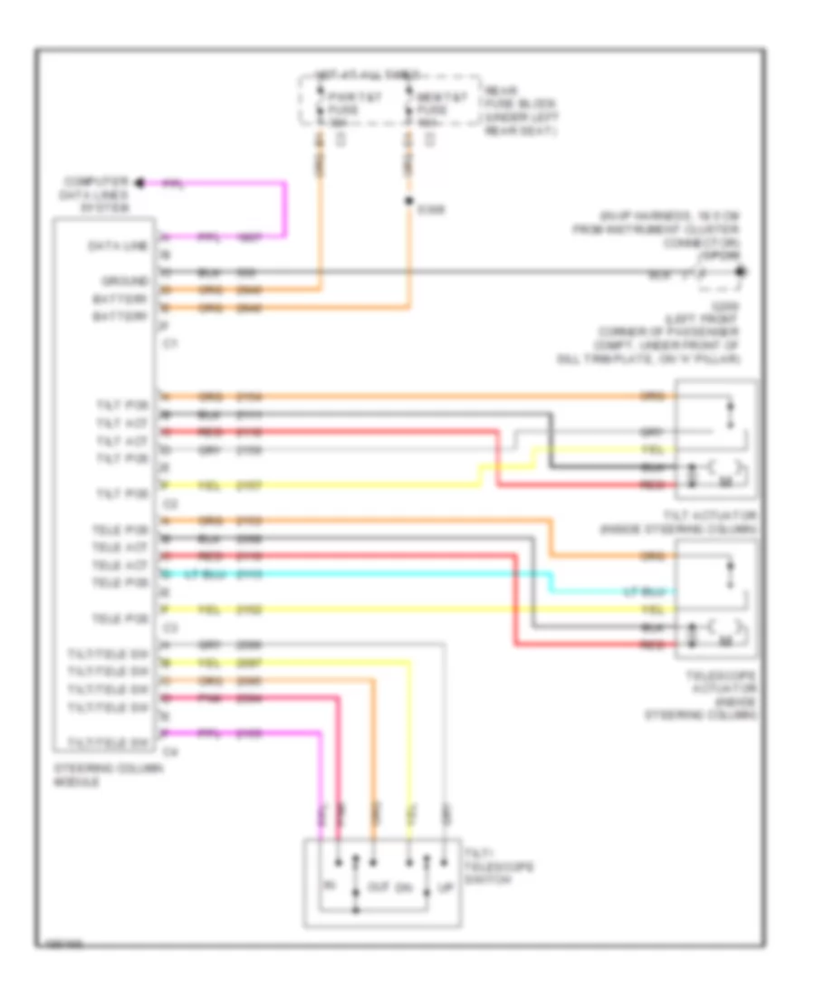 Memory Power Tilt  Power Telescopic Wiring Diagram for Cadillac DeVille DTS 2004