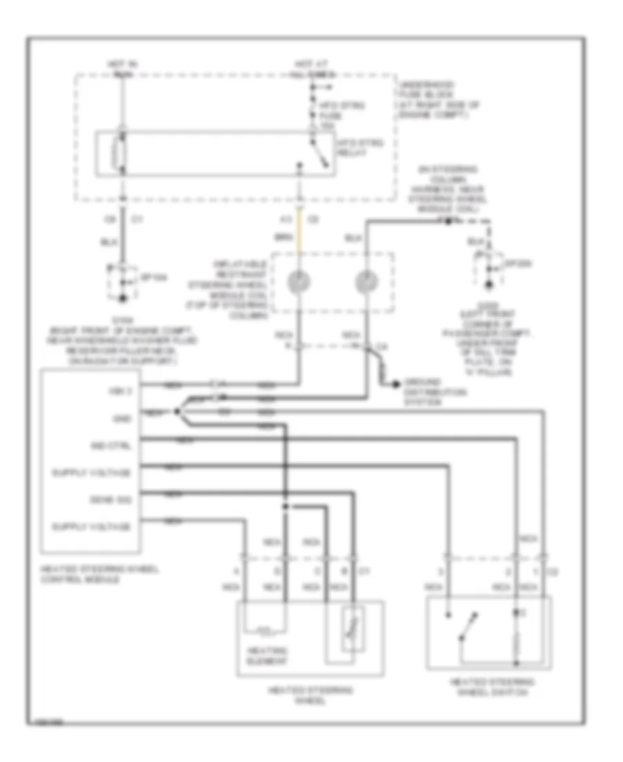 Heated Steering Wheel Wiring Diagram for Cadillac DeVille DTS 2004