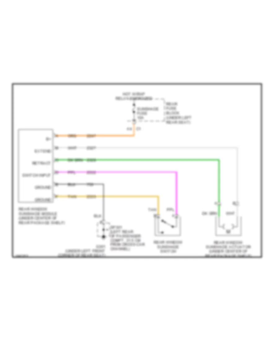 Rear Window Sun Shade Wiring Diagram for Cadillac DeVille DTS 2004