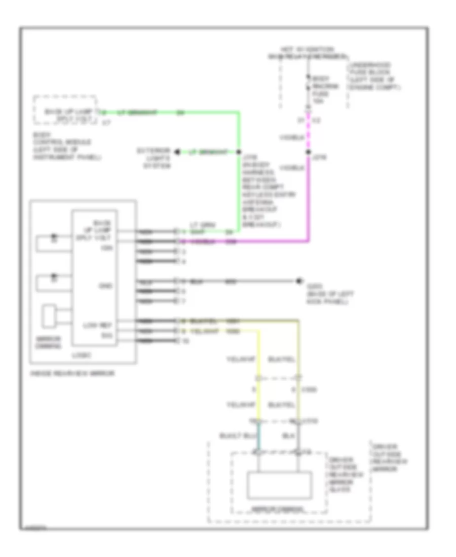 Electrochromic Mirror Wiring Diagram for Cadillac XTS Platinum 2014