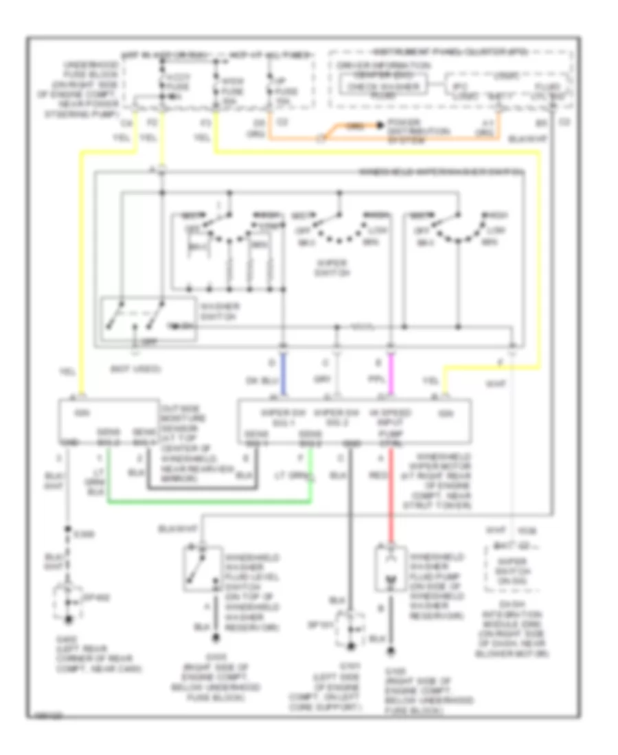 Wiper Washer Wiring Diagram for Cadillac Seville SLS 2004
