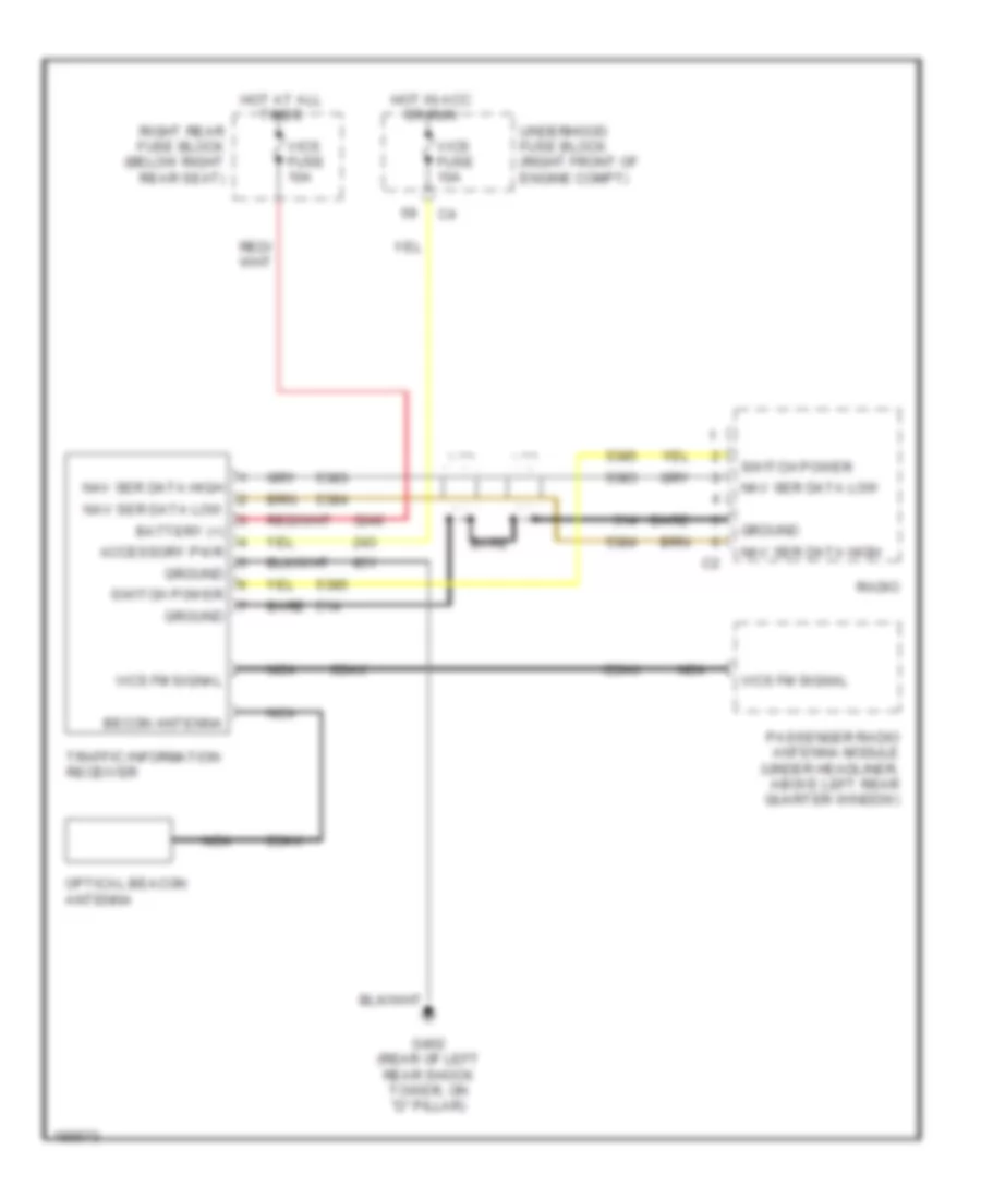 Traffic Information Receiver Wiring Diagram for Cadillac SRX 2004