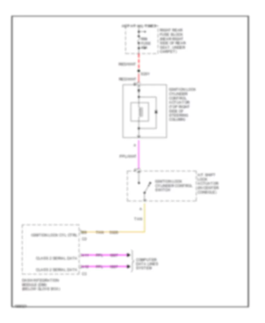 Ignition Lock Solenoid Wiring Diagram for Cadillac SRX 2004