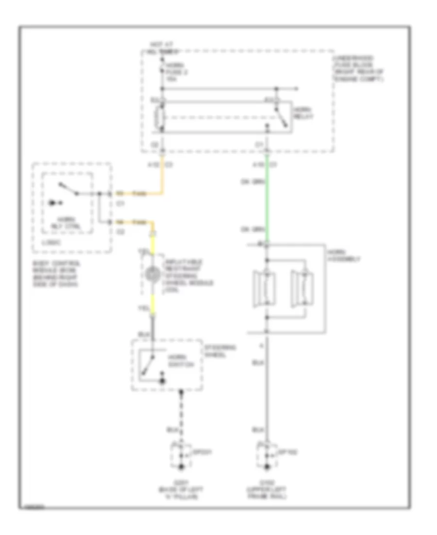 Horn Wiring Diagram for Cadillac XDiscovery 2004