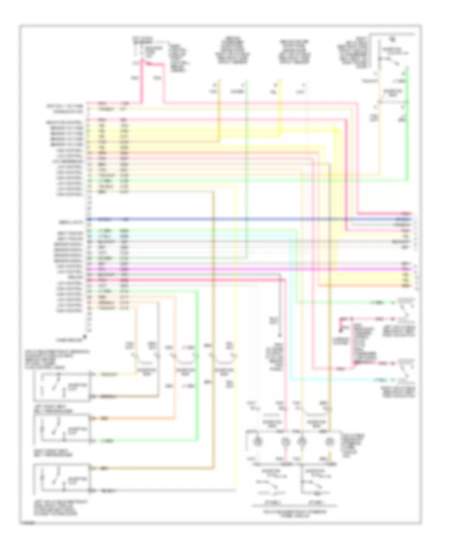 Supplemental Restraints Wiring Diagram 1 of 2 for Cadillac XDiscovery 2004