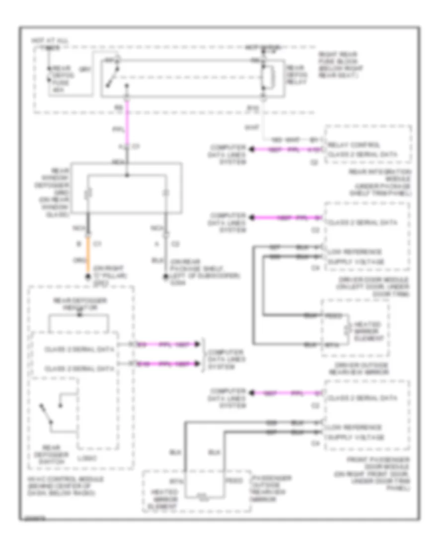 Defoggers Wiring Diagram for Cadillac CTS 2005