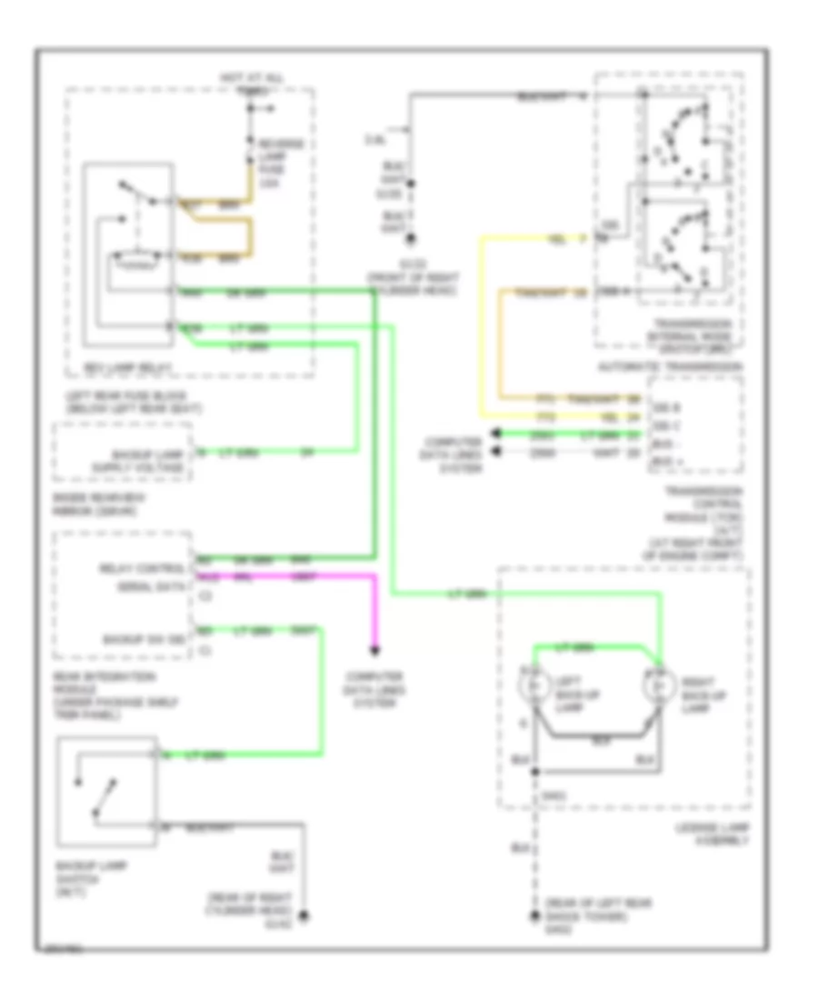 Back up Lamps Wiring Diagram for Cadillac CTS 2005