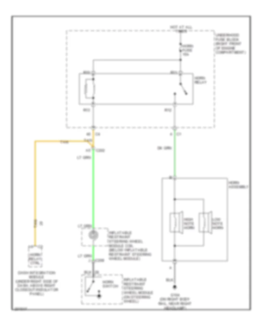 Horn Wiring Diagram for Cadillac CTS 2005