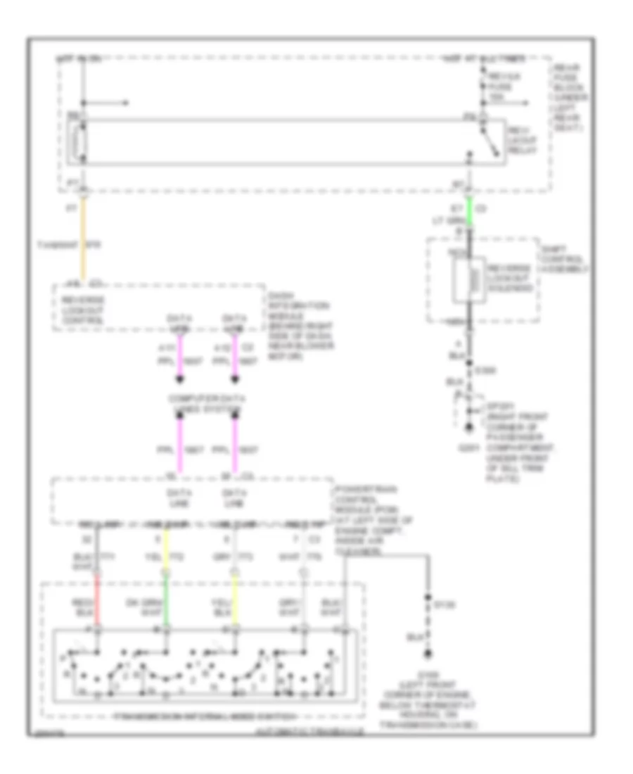 Reverse Lockout Wiring Diagram for Cadillac DeVille 2005