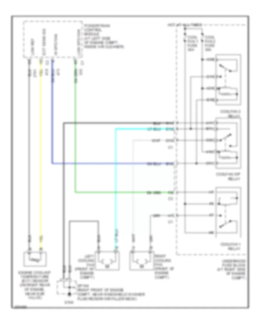 Cooling Fan Wiring Diagram for Cadillac DeVille DHS 2005