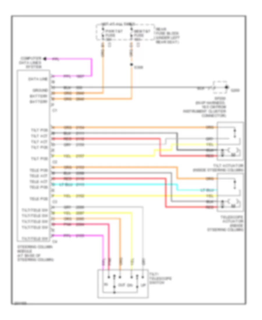 Memory Power Tilt  Power Telescopic Wiring Diagram for Cadillac DeVille DTS 2005