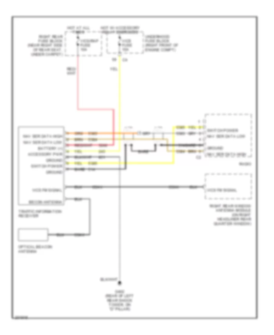 Traffic Information Receiver Wiring Diagram for Cadillac SRX 2005