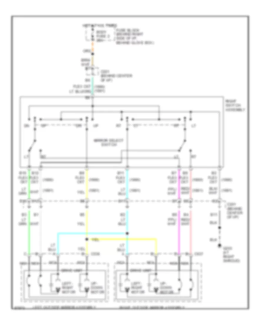 Power Mirror Wiring Diagram for Cadillac Seville 1991