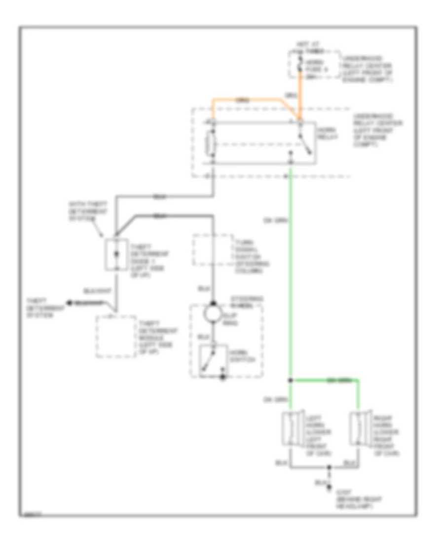 Horn Wiring Diagram for Cadillac Seville STS 1991