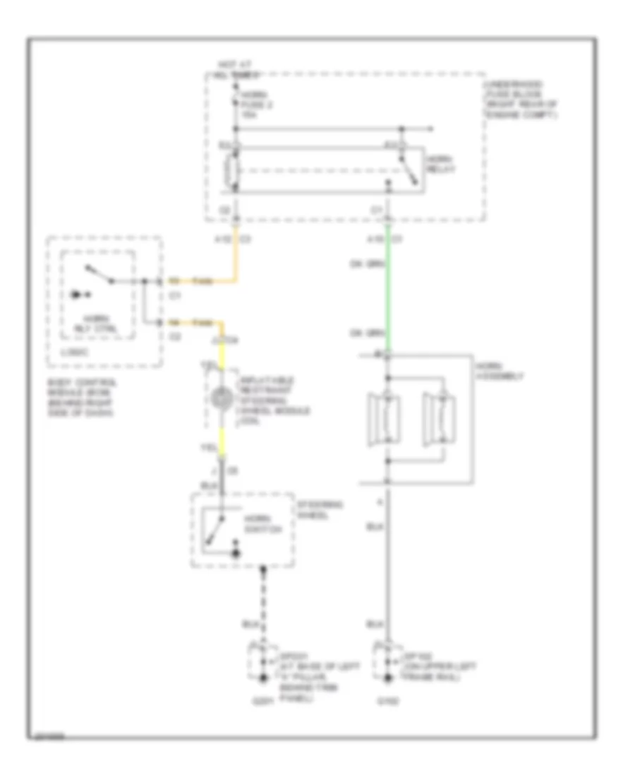 Horn Wiring Diagram for Cadillac XDiscovery 2005