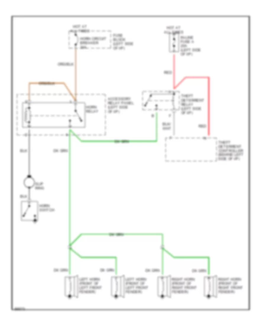 Horn Wiring Diagram for Cadillac Brougham 1992