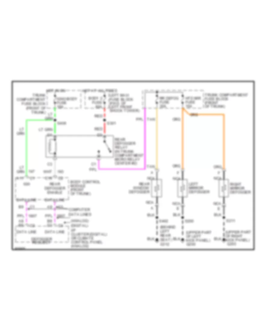 Defogger Wiring Diagram for Cadillac Seville STS 1997